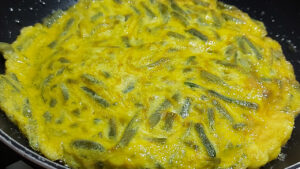 frittata di fagiolini capovolti