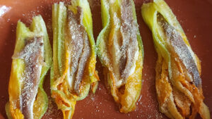 fiori di zucca alla romana conditi