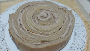 torta girella alle castagne assemblata