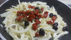 ingredienti dei finocchi in padella
