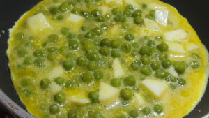 frittata di piselli cruda