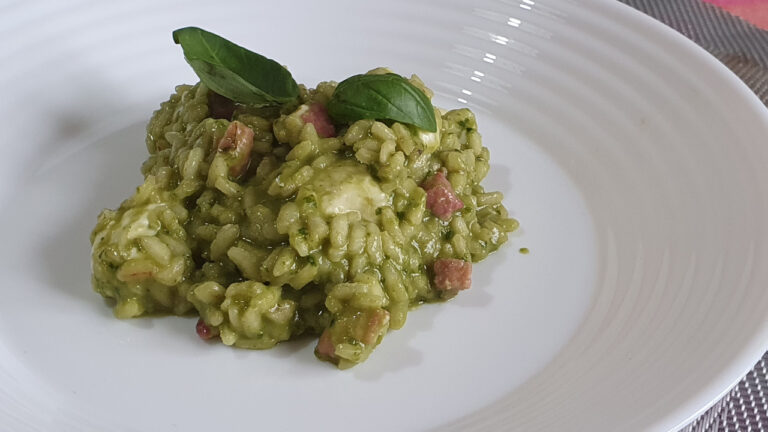 risotto al pesto e provola
